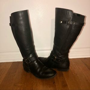 Black Wide Calf Riding Boots